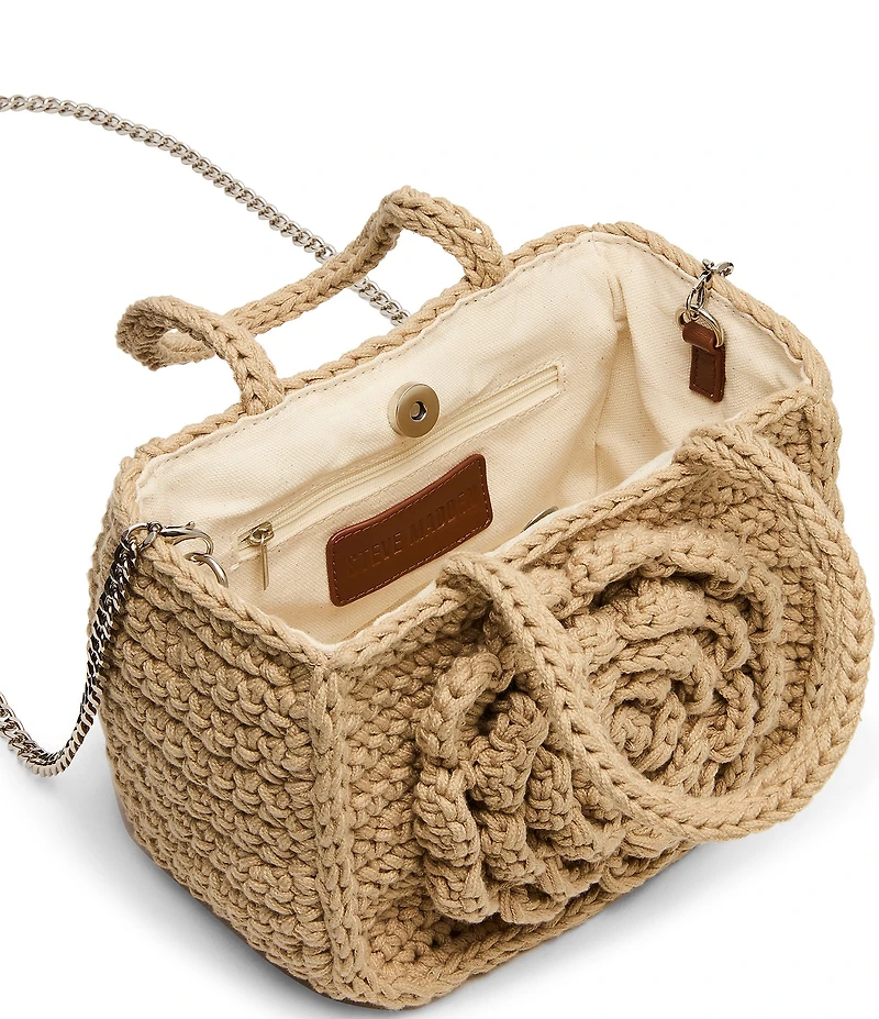 Steve Madden Crochet Rose Small Crossbody Tote Bag