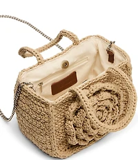 Steve Madden Crochet Rose Small Crossbody Tote Bag