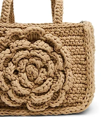 Steve Madden Crochet Rose Small Crossbody Tote Bag