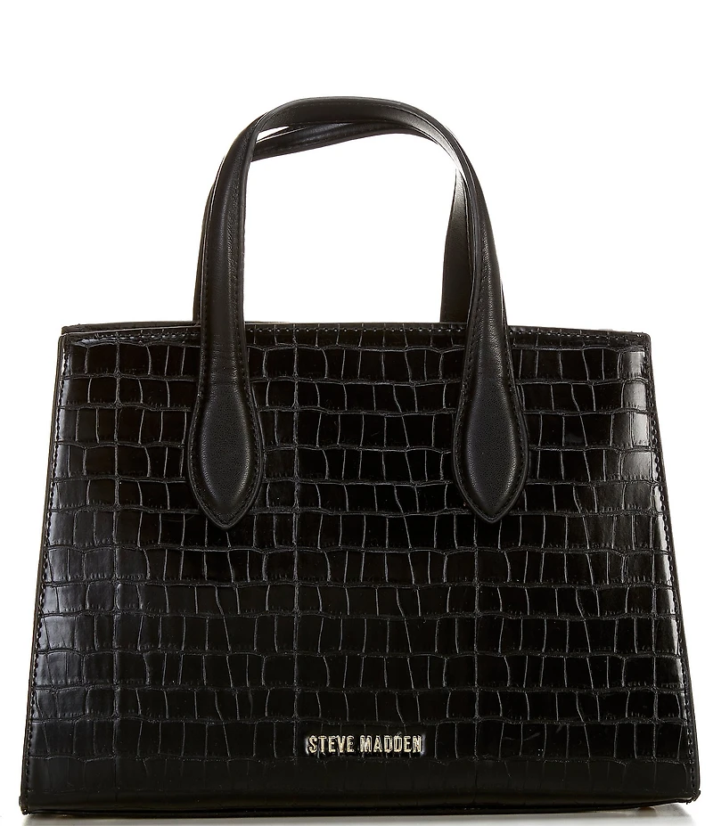 Steve Madden Crocodile Embossed Multi Charm Tote Bag