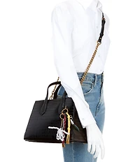 Steve Madden Crocodile Embossed Multi Charm Tote Bag