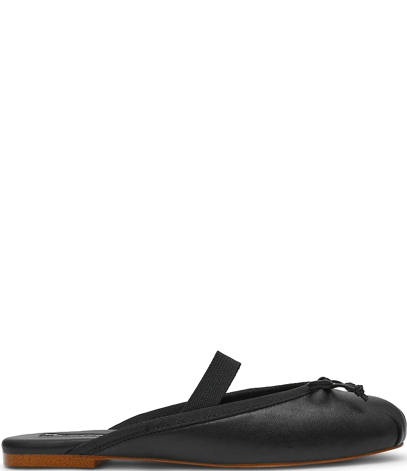 Steve Madden Cutesy Leather Bow Detail Ballet Mules