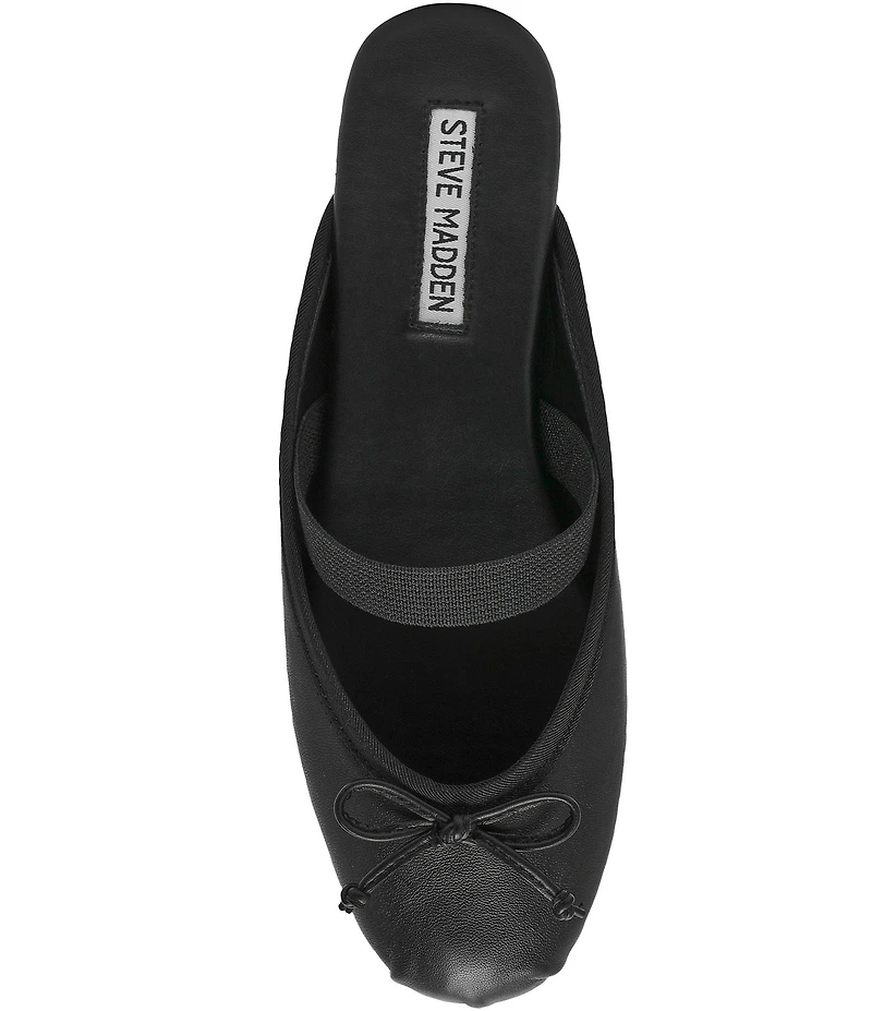 Steve Madden Cutesy Leather Bow Detail Ballet Mules