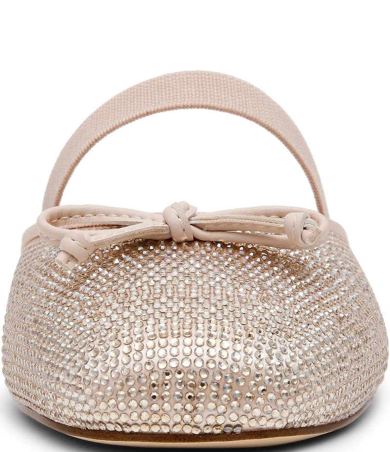 Steve Madden Cutesy Rhinestone Embellished Bow Detail Mary Jane Ballet Mules