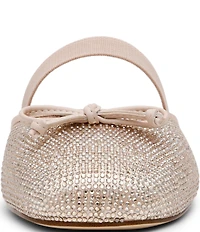 Steve Madden Cutesy Rhinestone Embellished Bow Detail Mary Jane Ballet Mules