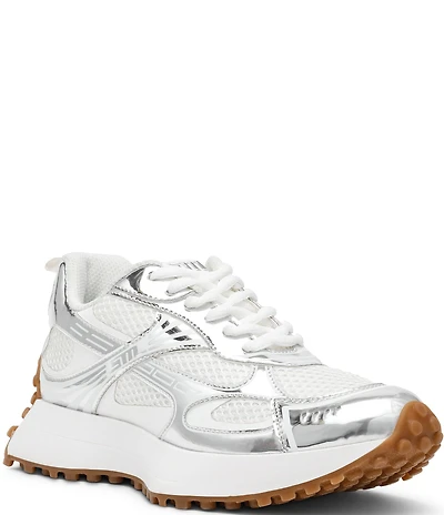 Steve Madden Cyclone Metallic Mesh Low Top Sneakers