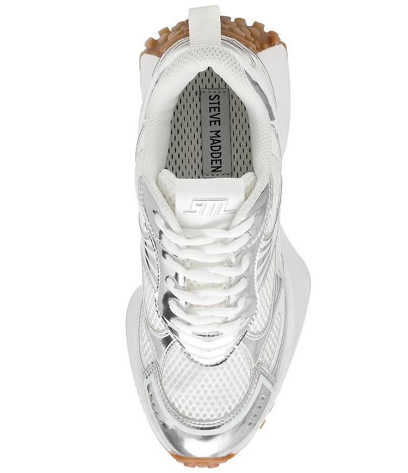 Steve Madden Cyclone Metallic Mesh Low Top Sneakers