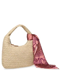 Steve Madden Daena Straw Hobo Bag With Scarf