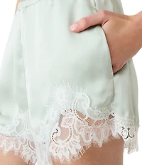 Steve Madden Daisee High-Rise Satin and Lace Mini Shorts