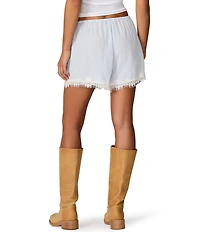Steve Madden Daisee Pull-On Lace Hem Satin Jacquard Dot Shorts