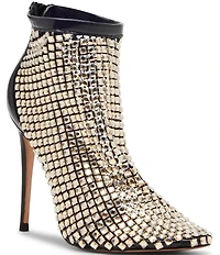 Steve Madden Dancin Mesh Rhinestone Stiletto Dress Booties