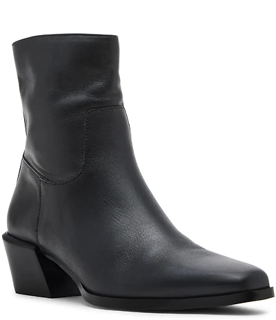 Steve Madden Daney Leather Block Heel Ankle Booties
