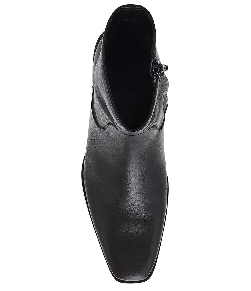 Steve Madden Daney Leather Block Heel Ankle Booties