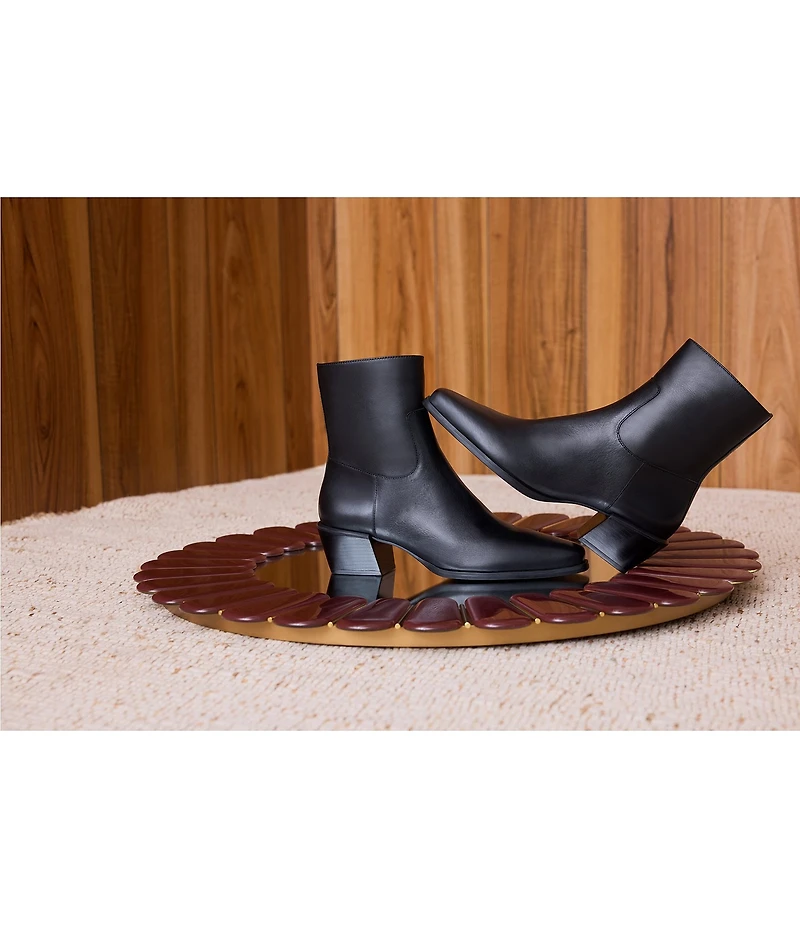 Steve Madden Daney Leather Block Heel Ankle Booties