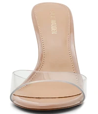 Steve Madden Davina Clear Stiletto Dress Slide Sandals