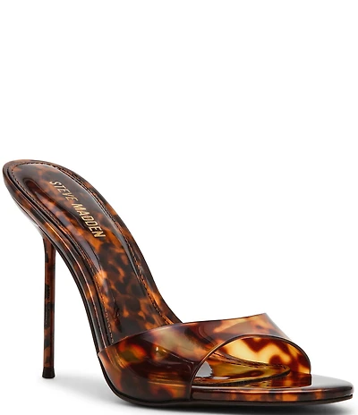 Steve Madden Davina Tortoise Print Jelly Stiletto Dress Slide Sandals
