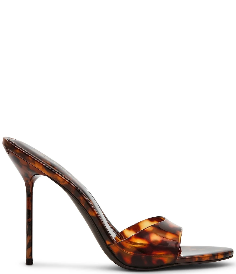 Steve Madden Davina Tortoise Print Jelly Stiletto Dress Slide Sandals