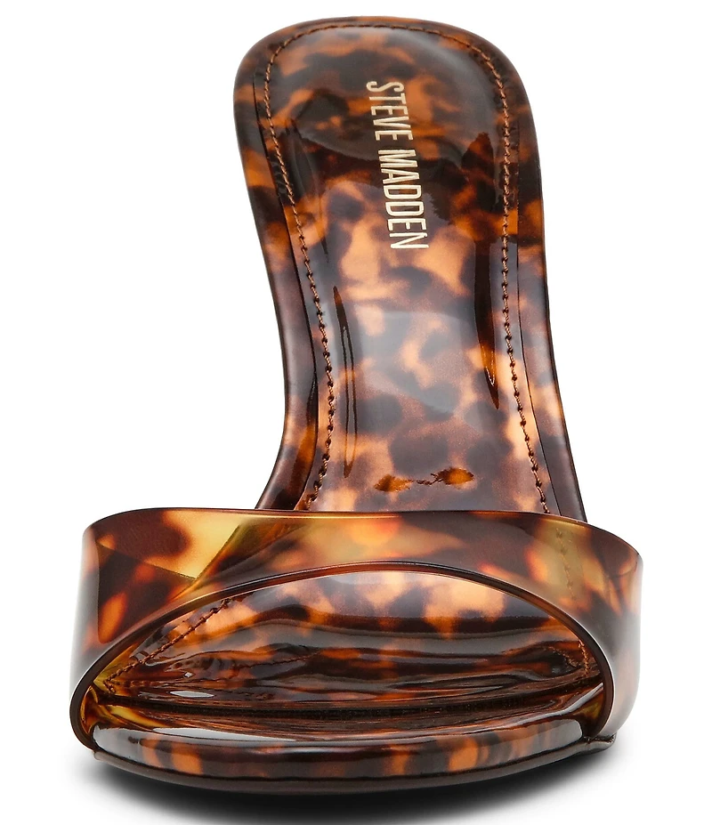 Steve Madden Davina Tortoise Print Jelly Stiletto Dress Slide Sandals