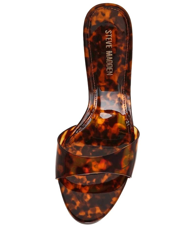 Steve Madden Davina Tortoise Print Jelly Stiletto Dress Slide Sandals