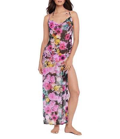 Steve Madden Dazey Fields Mesh Maxi Dress Swim Cover-Up