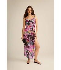 Steve Madden Dazey Fields Mesh Maxi Dress Swim Cover-Up