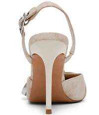 Steve Madden Delilah Distressed Leather Western Buckle Hardware Slingback Pumps