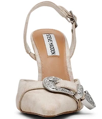 Steve Madden Delilah Distressed Leather Western Buckle Hardware Slingback Pumps