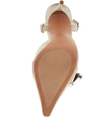 Steve Madden Delilah Distressed Leather Western Buckle Hardware Slingback Pumps