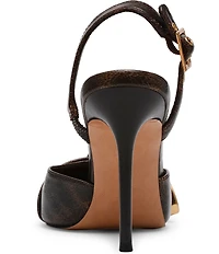 Steve Madden Delilah Distressed Leather Western Buckle Hardware Slingback Pumps