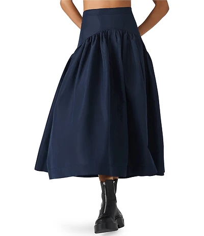 Steve Madden Dellilah Taffeta Midi Skirt