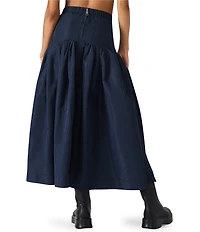 Steve Madden Dellilah Taffeta Midi Skirt