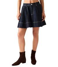 Steve Madden Denim Pleated Mini Circle Skirt