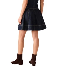 Steve Madden Denim Pleated Mini Circle Skirt