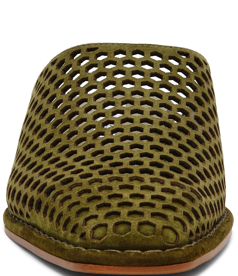 Steve Madden Dessa Perforated Suede Block Heel Mules