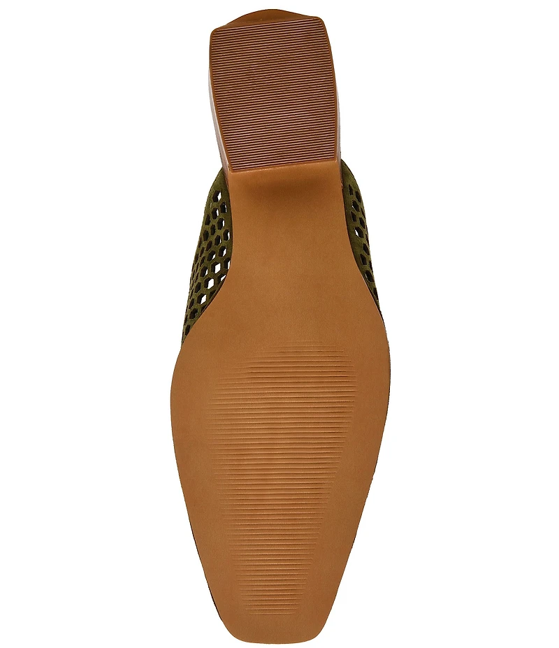 Steve Madden Dessa Perforated Suede Block Heel Mules