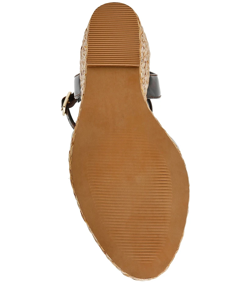 Steve Madden Devin Patent Tortoise Print Espadrille Wedge Sandals