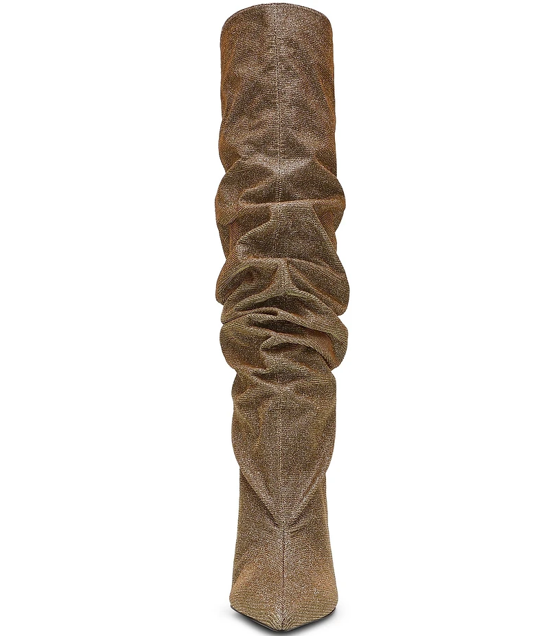 Steve Madden Distortion Glitter Scrunched Knee High Wedge Boots