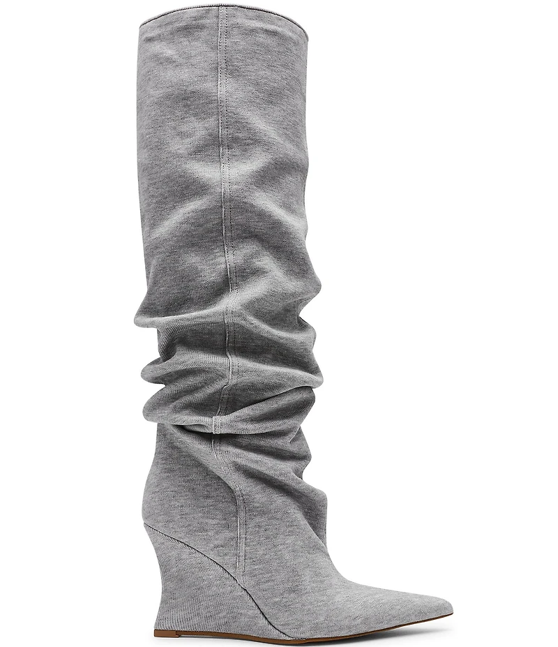 Steve Madden Distortion Scrunched Knee High Wedge Boots