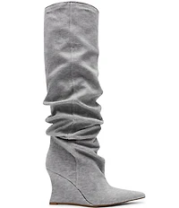 Steve Madden Distortion Scrunched Knee High Wedge Boots