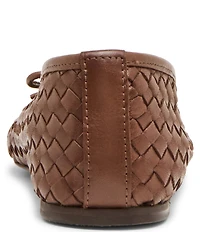 Steve Madden Divy Woven Leather Bow Detail Ballet Flats