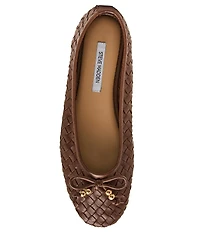 Steve Madden Divy Woven Leather Bow Detail Ballet Flats