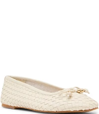 Steve Madden Divy Woven Leather Bow Detail Ballet Flats