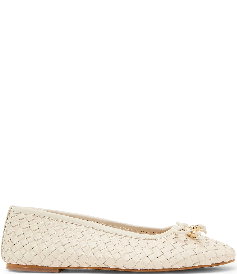 Steve Madden Divy Woven Leather Bow Detail Ballet Flats