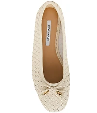 Steve Madden Divy Woven Leather Bow Detail Ballet Flats