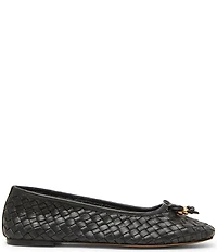 Steve Madden Divy Woven Leather Bow Detail Ballet Flats
