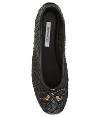 Steve Madden Divy Woven Leather Bow Detail Ballet Flats