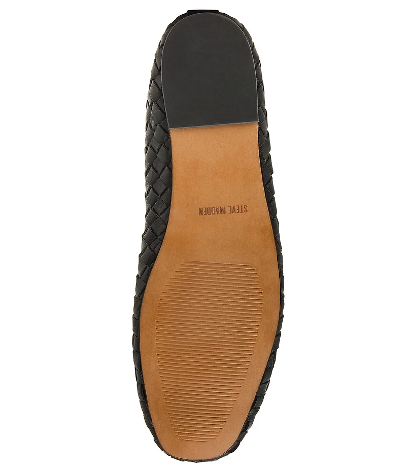 Steve Madden Divy Woven Leather Bow Detail Ballet Flats