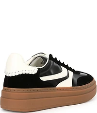 Steve Madden Dodge Suede and Leather Low-Top Gum Sole Platform Sneakers