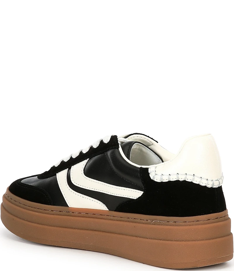 Steve Madden Dodge Suede and Leather Low-Top Gum Sole Platform Sneakers