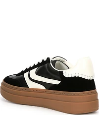 Steve Madden Dodge Suede and Leather Low-Top Gum Sole Platform Sneakers